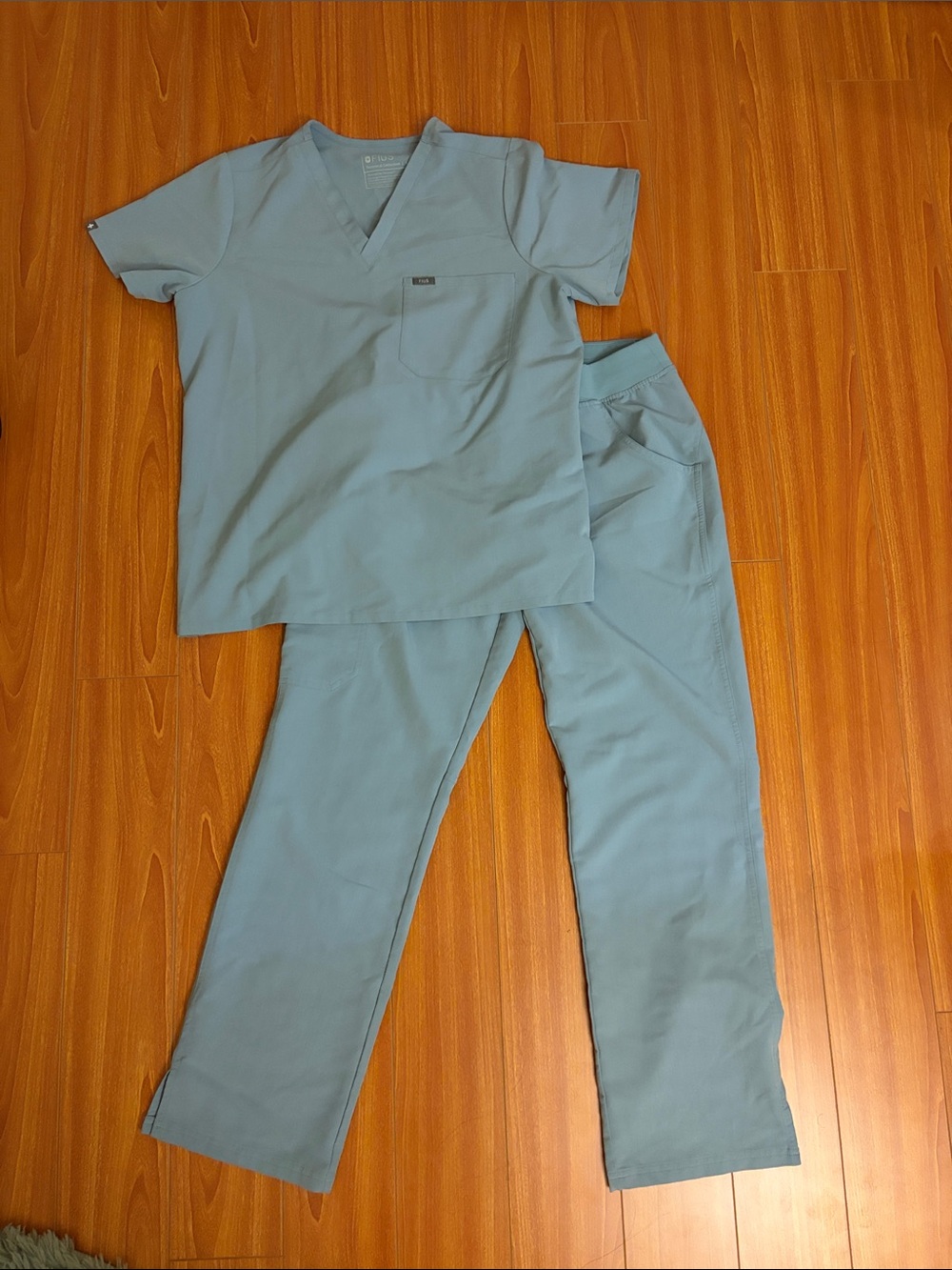 Figs Scrubs Set Dusty Blue Catarina Top L and Kade Pants M